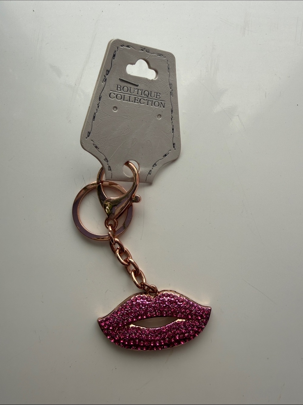 Pink Crystal Lips Keychain - Boutique Collection